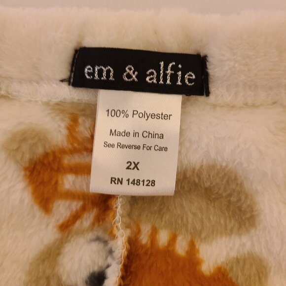 EM & ALFIE SUPER SOFT PLUSH TEDDY BEAR PAJAMA PANTS - 2X - Picture 3 of 3